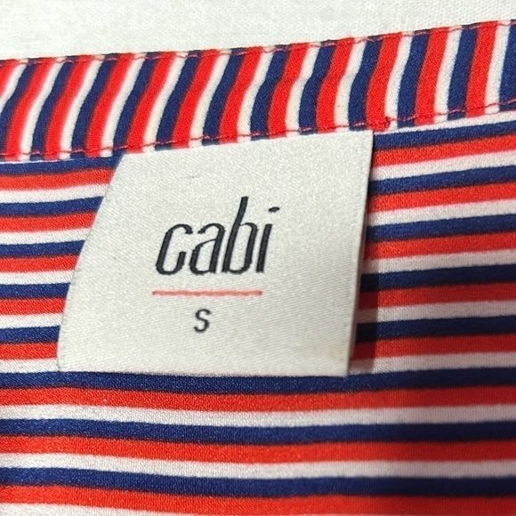 Cabi Women's Franklin Patriot Striped Popover V-Neck Blouse Size Small - Picture 5 of 7